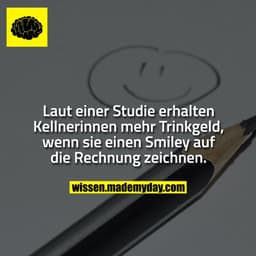 Laut einer Studie erhalten Kellnerinnen mehr Trinkgeld, wenn sie einen Smiley auf die Rechnung zeichnen.