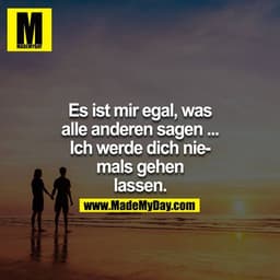 Es ist mir egal, was alle anderen sagen ... Ich werde dich niemals gehen lassen.