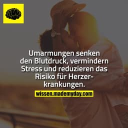 Umarmungen senken den Blutdruck, vermindern Stress und reduzieren das Risiko für Herzerkrankungen.