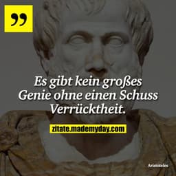 Es gibt kein großes Genie ohne einen Schuss Verrücktheit.