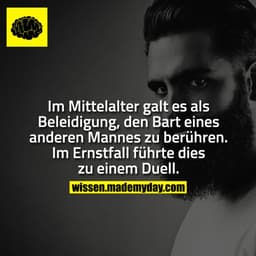 Im Mittelalter galt es als Beleidigung, den Bart eines anderen Mannes zu berühren. Im Ernstfall führte dies zu einem Due