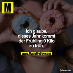 Ich glaube, dieses Jahr kommt der Frühling 9 Kilo zu früh.