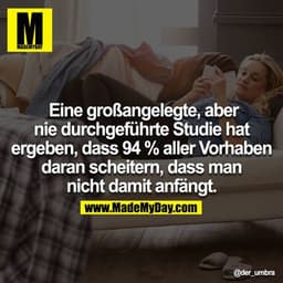 Eine großangelegte, aber nie durchgeführte Studie hat ergeben, dass 94 % aller Vorhaben daran scheitern, dass man nicht 