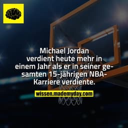 Michael Jordan verdient heute mehr in einem Jahr als er in seiner gesamten 15-jährigen NBA-Karriere verdiente.