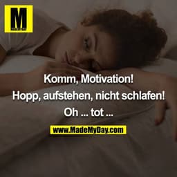 Komm, Motivation!

Hopp, aufstehen, nicht schlafen!

Oh ... tot ...