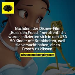 Nachdem der Disney-Film „Küss den Frosch“ veröffentlicht wurde, infizierten sich in den USA 50 Kinder mit Krankheiten, w