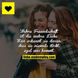 Wahre Freundschaft ist die wahre Liebe: Man erkennt sie daran, dass sie niemals stirbt, egal was kommt.