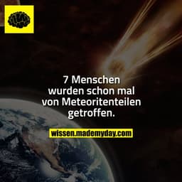 7 Menschen wurden schon mal von Meteoritenteilen getroffen.