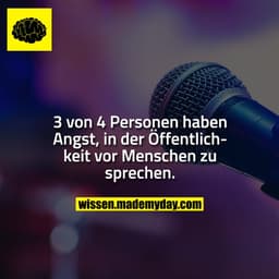 3 von 4 Personen haben Angst, in der Öffentlichkeit vor Menschen zu sprechen.