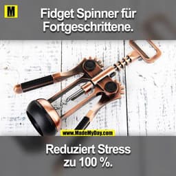 Fidget Spinner für
Fortgeschrittene.
Reduziert Stress
zu 100 %.