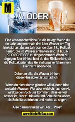 Eine wissenschaftliche Studie belegt: Wenn du ein Jahr lang mehr als drei Liter Wasser am Tag trinkst, hast du am Jahres