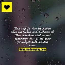 Man sagt ja, dass im Leben alles ein Geben und Nehmen ist. Aber manchen wird so viel genommen, dass es nie ganz zurückge