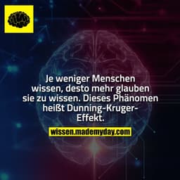 Je weniger Menschen wissen, desto mehr glauben sie zu wissen. Dieses Phänomen heißt Dunning-Kruger-Effekt.