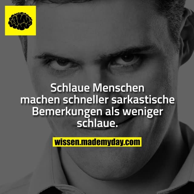 Schlaue Menschen machen schneller sarkastische Bemerkungen als weniger schlaue.