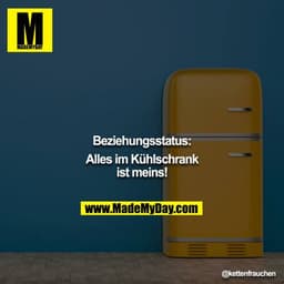 Beziehungsstatus:
Alles im Kühlschrank ist meins!