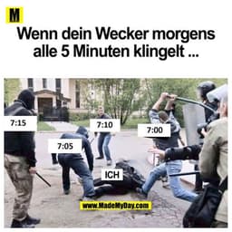 Wenn dein Wecker morgens
alle 5 Minuten klingelt ...
7:15
7:10
7:00
7:05
ICH