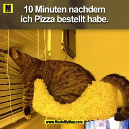 10 Minuten nachdem
ich Pizza bestellt habe.