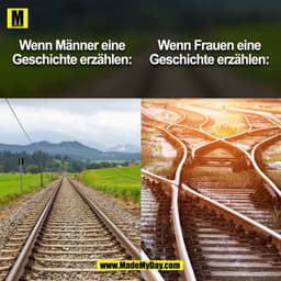 Wenn Frauen eine
Wenn Männer eine
Geschichte erzählen:
Geschichte erzählen: