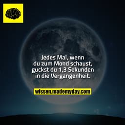 Jedes Mal, wenn du zum Mond schaust, guckst du 1,3 Sekunden in die Vergangenheit.