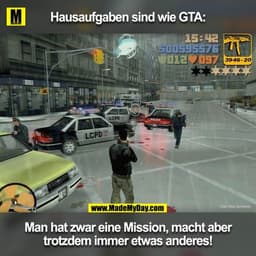 Hausaufgaben sind wie GTA:
15:42
S00595576
3946-20
LOPI
LCPD
Foto: Rico Schramm
Man hat zwar eine Mission, macht aber
tr