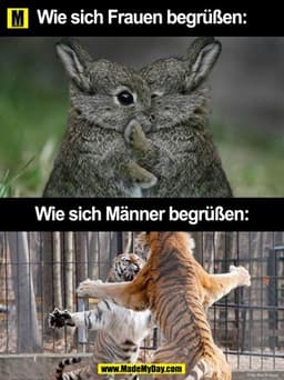 Wie sich Frauen begrüßen:
Wie sich Männer begrüßen:
Foto: Max Bree