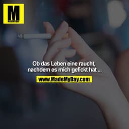 Ob das Leben eine raucht, nachdem es mich gefickt hat ...
