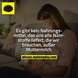 Es gibt kein Nahrungsmittel, das uns alle Nährstoffe liefert, die wir brauchen, außer Muttermilch.