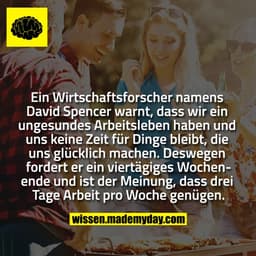 Ein Wirtschaftsforscher namens David Spencer warnt, dass wir ein ungesundes Arbeitsleben haben und uns keine Zeit für Di