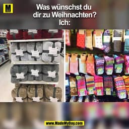Was wünschst du dir zu Weihnachten?
Ich: