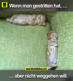 Wenn man gestritten hat, ... ... aber nicht weggehen will.