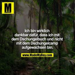 Ich bin wirklich dankbar dafür, dass ich mit dem Dschungelbuch und nicht mit dem Dschungelcamp aufgewachsen bin.
