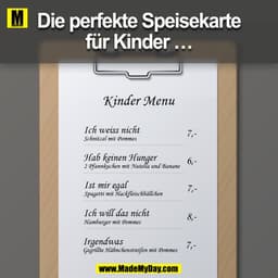 Die perfekte Speisekarte für Kinder