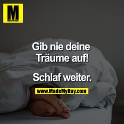 Gib nie Deine Träume auf!

Schlaf weiter.