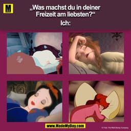 „Was machst du in deiner Freizeit am liebsten?“

Ich:
