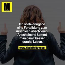 Ich sollte dringend eine Fortbildung zum Arschloch absolvieren. Anscheinend kommt man damit besser durchs Leben.