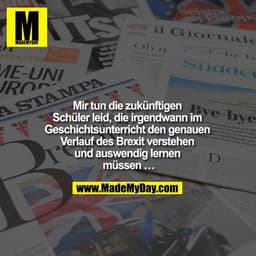 Mir tun die zukünftigen Schüler leid, die irgendwann im Geschichtsunterricht den genauen Verlauf des Brexit verstehen un
