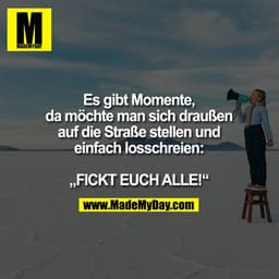 Es gibt Momente, da möchte man sich draußen auf die Straße stellen und einfach losschreien:

„FICKT EUCH ALLE!“