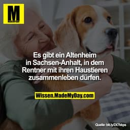 Es gibt ein Altenheim
in Sachsen-Anhalt, in dem
Rentner mit ihren Haustieren
zusammenleben dürfen.