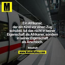 Ein Afrikaner, der ein Kind vor einen Zug schubst, tut das nicht in seiner Eigenschaft als Afrikaner, sondern in seiner 