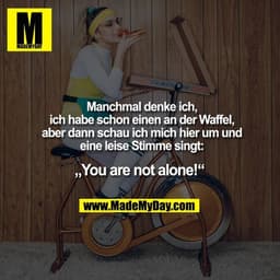 Manchmal denke ich, ich habe schon einen an der Waffel, aber dann schau ich mich hier um und eine leise Stimme singt:
„Y