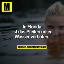 In Florida ist das Pfeifen unter Wasser verboten.