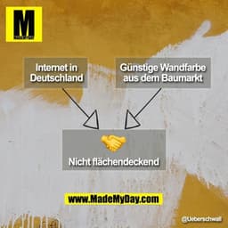 Internet in Deutschland
Günstige Wandfarbe aus dem Baumarkt
🤝
Nicht flächendeckend