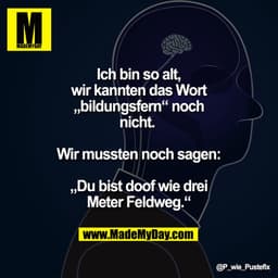 Ich bin so alt, wir kannten das Wort „bildungsfern“ noch nicht. 
Wir mussten noch sagen: „Du bist doof wie drei Meter Fe