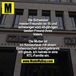 Die Schwester meiner Freundin ist 16 und schwanger vom 45-jährigen besten Freund ihres Vaters. Die Mutter ist im Keniaur