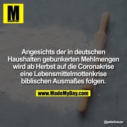 Angesichts der in deutschen Haushalten gebunkerten Mehlmengen wird ab Herbst auf die Coronakrise eine Lebensmittelmotten