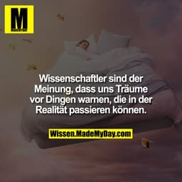 Wissenschaftler sind der Meinung, dass uns Träume vor Dingen warnen, die in der Realität passieren können.