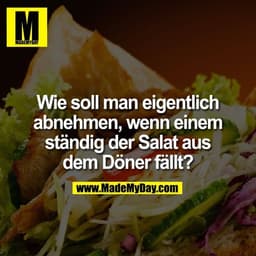 Wie soll man eigentlich abnehmen, wenn einem ständig der Salat aus dem Döner fällt?