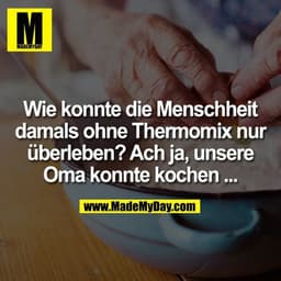 Wie konnte die Menschheit damals ohne Thermomix nur überleben? Ach ja, unsere Oma konnte kochen ...
