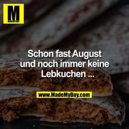 Schon fast August und noch immer keine Lebkuchen ...
