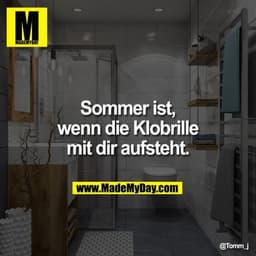 Sommer ist, wenn die Klobrille mit dir aufsteht.